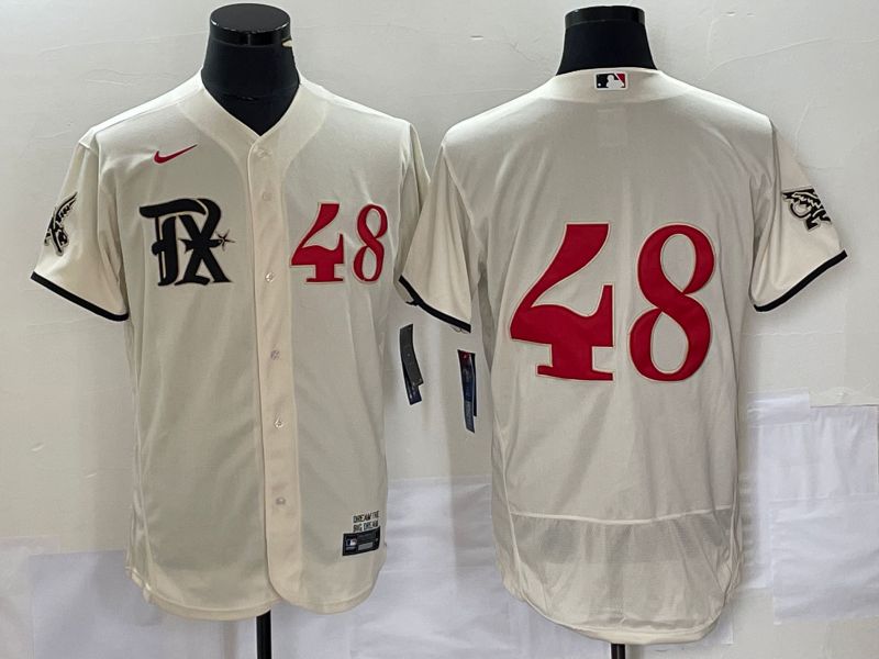 Men Texas Rangers #48 No Name Nike Cream 2023 City Connect Replica Player Elite MLB Jersey->women mlb jersey->Women Jersey